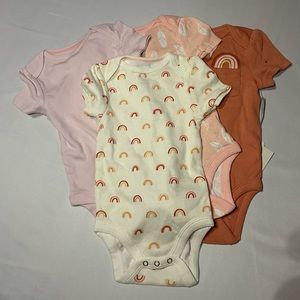 Cloud Island 6-9m girls onesies pack of 4 NWT
